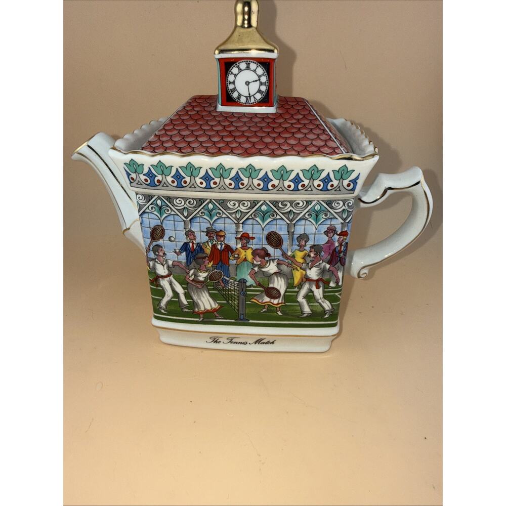 James Sadler Championships The Tennis Match Vintage SIGNED Ceramic Teapot